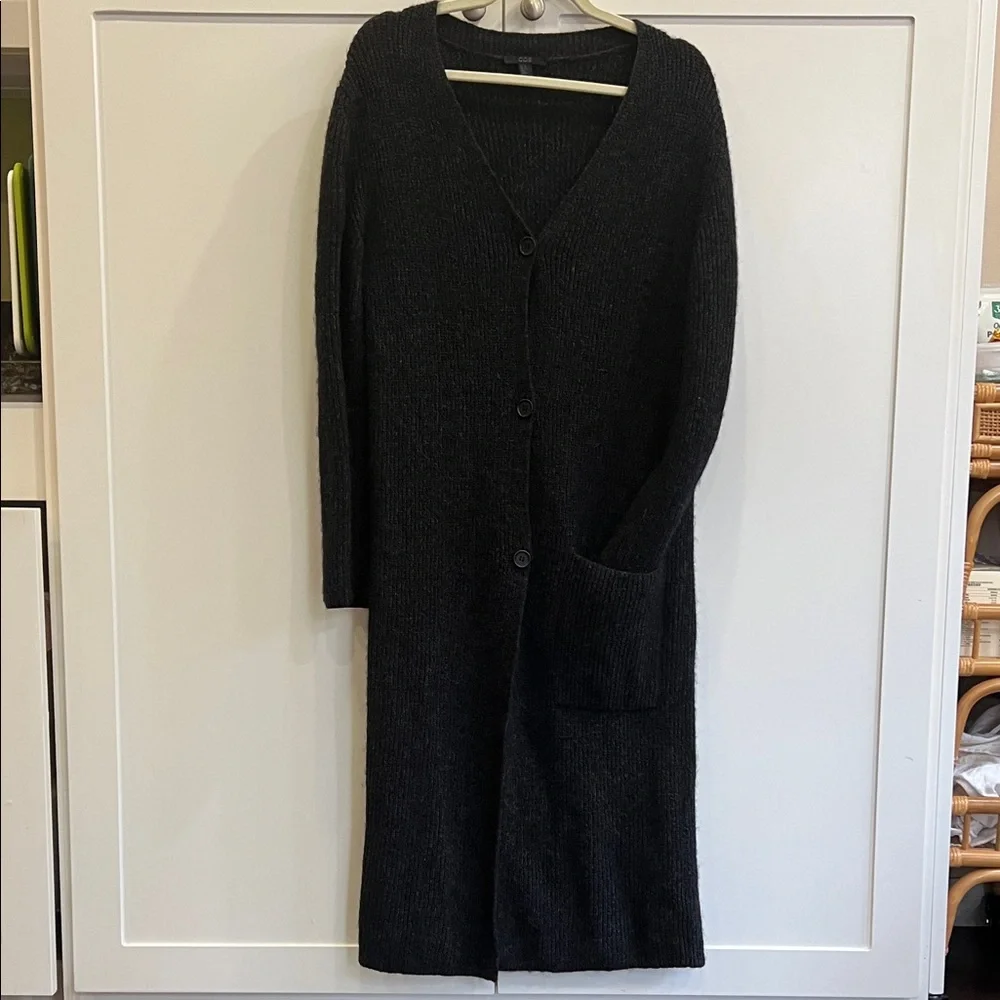 COS Charcoal long Knit Cardigan - Picture 3 of 8